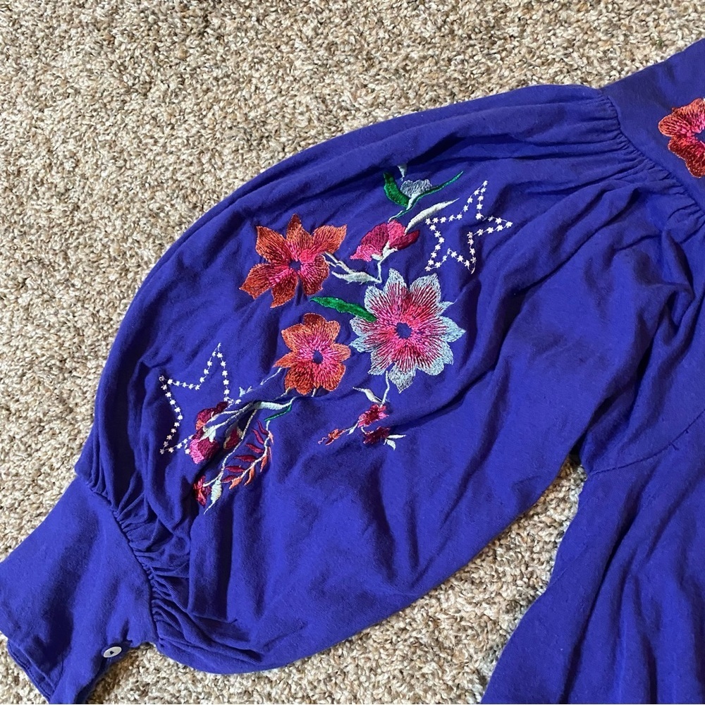 Free People Lita Embroidered Shirt in Size XS - Picture 9 of 13